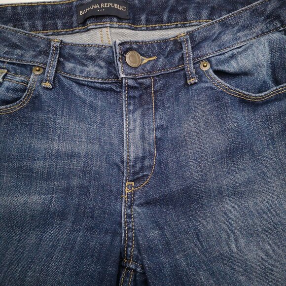 Banana Republic Factory Ladies Medium Wash Flare Leg Blue Jeans - Picture 7 of 13